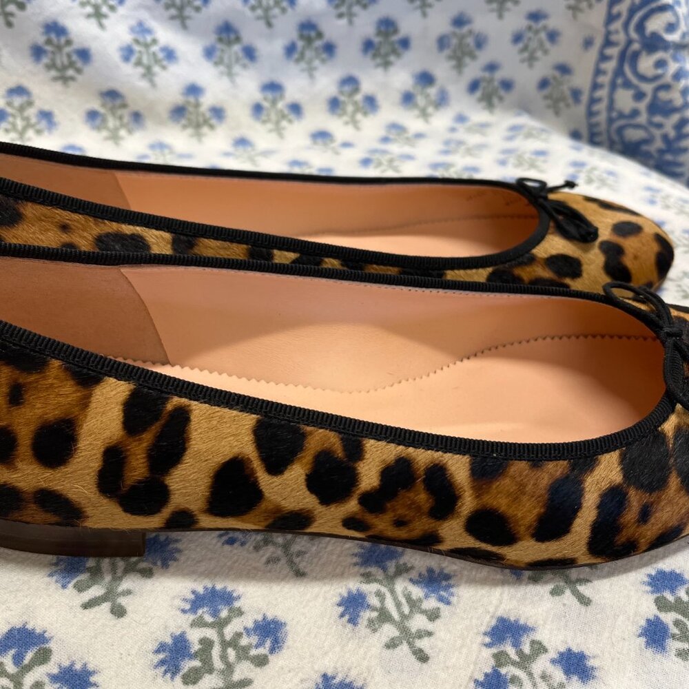 NIB J.Crew leopard print calf hair ballet flats - Picture 8 of 16